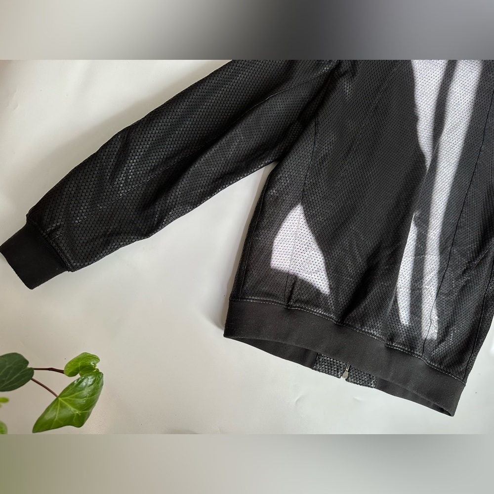 EMPORIO ARMANI / Black Eco Leather Bomber Men’s Jacket - Picture 7 of 8
